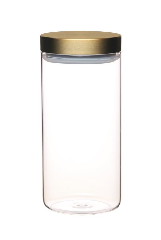 AIRTIGHT GLASS FOOD STORAGE JAR WITH BRASS LID 15 L 275 PTS