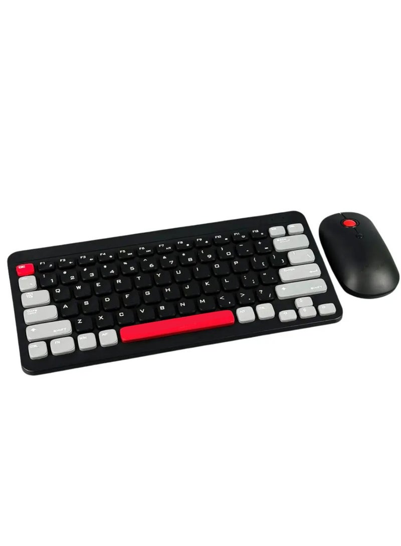 PT-680 Dual Mode Bluetooth & Wireless Keyboard and Mouse Set - 3 Multi-Device (2.4G / BT1/ BT2) -10M Distance - (AR/ENG) Key - One USB Receiver for combo - PC/Laptop (Black) - Image 1