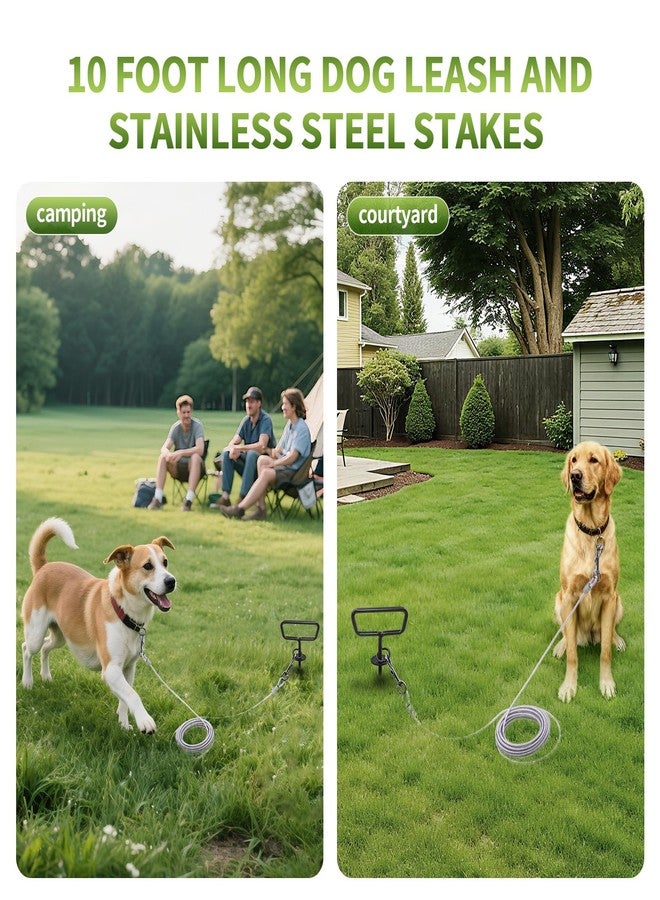 PRRPRR Dog Tie Out Cable and Stake 34ft, Heavy Duty Dog Chains for Outside with Lockable Hook, Pet Runner Cable Leads for Medium Large Dogs Up to 250 LBS,Comfort Grip for Daily Walking/Outdoor - Image 4