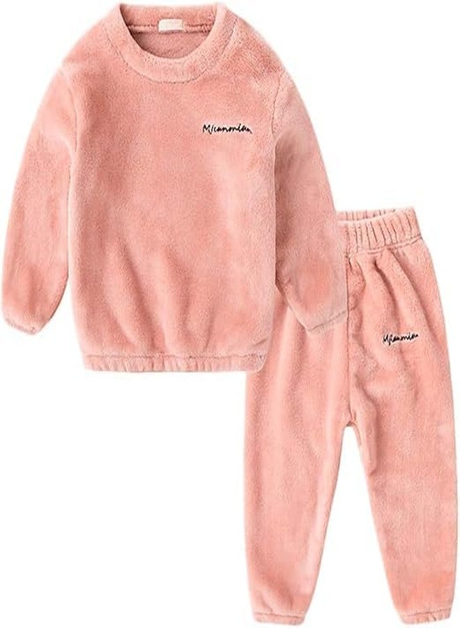 SHAPERX® Kid's Fleece Thermal Pajama Top/Pajami Top Set with Rib for Baby Boys & Girls Pack of 1 (PEACH, M) - Image 1