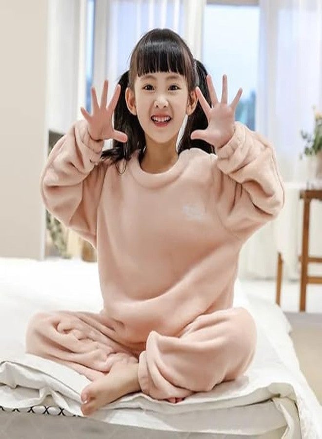 SHAPERX® Kid's Fleece Thermal Pajama Top/Pajami Top Set with Rib for Baby Boys & Girls Pack of 1 (PEACH, M) - Image 4