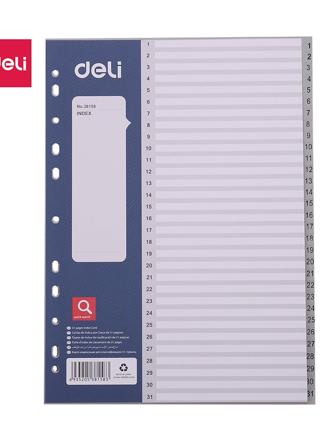 DELI DIVIDERS A4-31S GREY E38158 - Image 1
