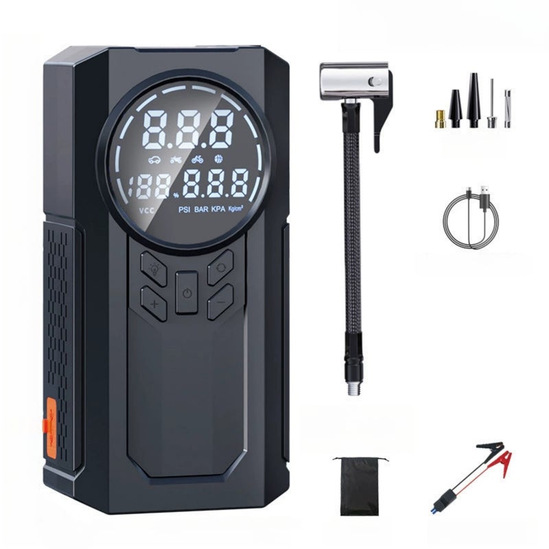 Portable Jump Starter with Air Compressor 8000mAh Car Battery Jumper Starter Battery Pack 150PSI Tire Inflator 12V Car Battery Booster Pack with LED Display - Image 1