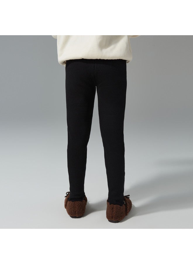 DEESHA 【counter Version Fleece Textured Leggings】بناطيل ضيقة للأطفال من الفئة المتوسطة والكبيرة للفتيات في الخريف والشتاء - Image 3