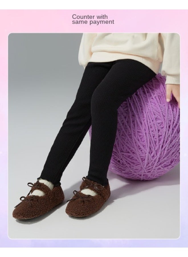 DEESHA 【counter Version Fleece Textured Leggings】بناطيل ضيقة للأطفال من الفئة المتوسطة والكبيرة للفتيات في الخريف والشتاء - Image 1