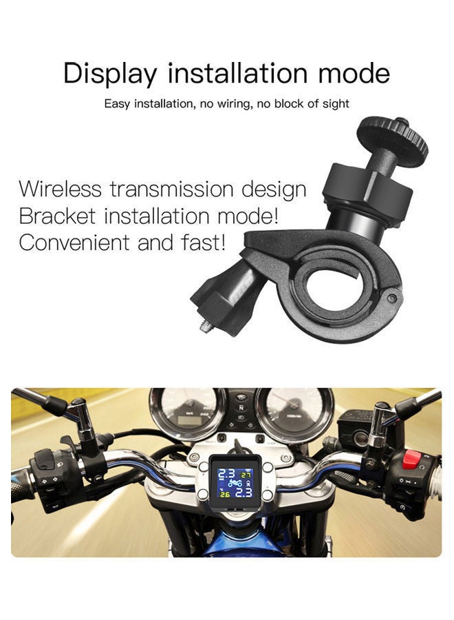 NIBEMINENT Solar Wireless Motorcycle Tire Pressure Monitoring System  - Image 2