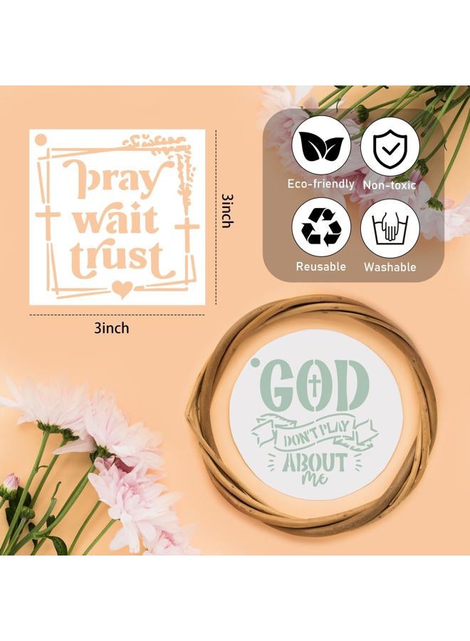 AFRITEE Bible Verse Stencils for Painting on Wood - 65 Pcs Small Christian Bible Reusable Stencils for Journaling Painting, Motivational Quotes Cross Stencils for Painting on Canvas Home Craft Decorations - Image 4
