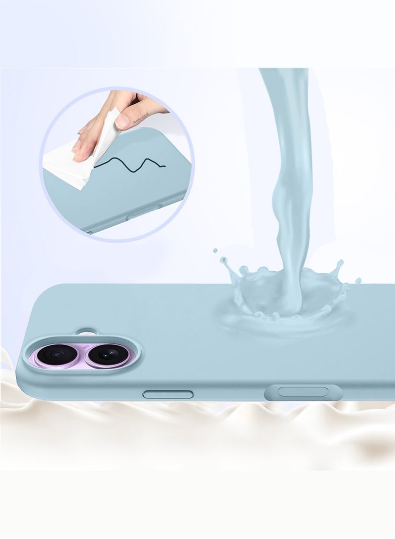 Silicone Protective Phone Case for iPhone 17 - Soft Anti-Scratch Microfiber Lining Ultra Slim Drop Protection Phone Cover - Sky Blue - Image 3