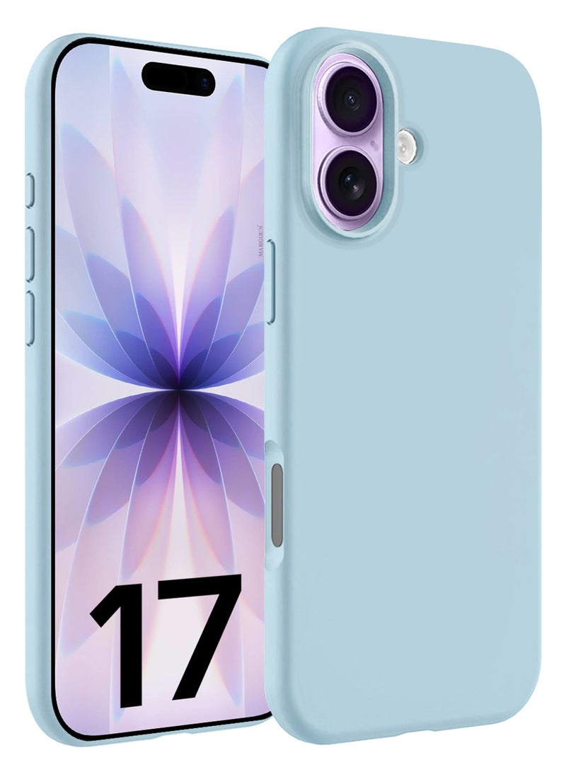 Silicone Protective Phone Case for iPhone 17 - Soft Anti-Scratch Microfiber Lining Ultra Slim Drop Protection Phone Cover - Sky Blue - Image 1