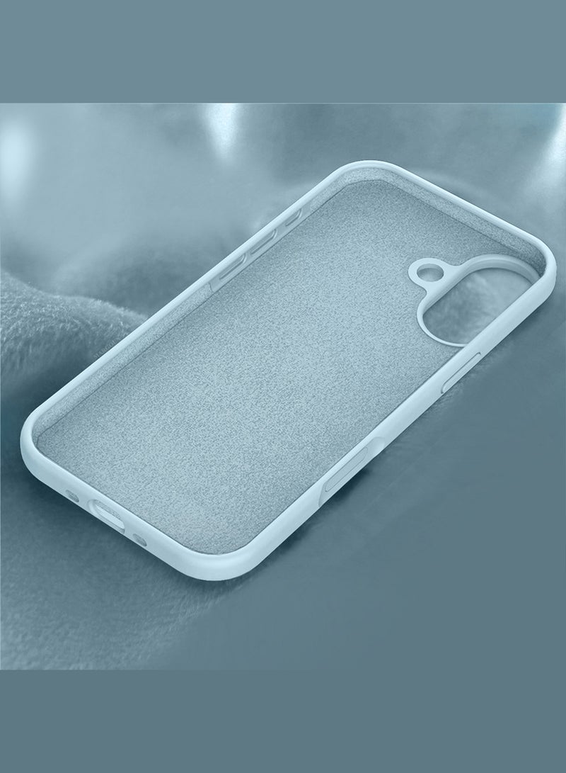 Silicone Protective Phone Case for iPhone 17 - Soft Anti-Scratch Microfiber Lining Ultra Slim Drop Protection Phone Cover - Sky Blue - Image 4