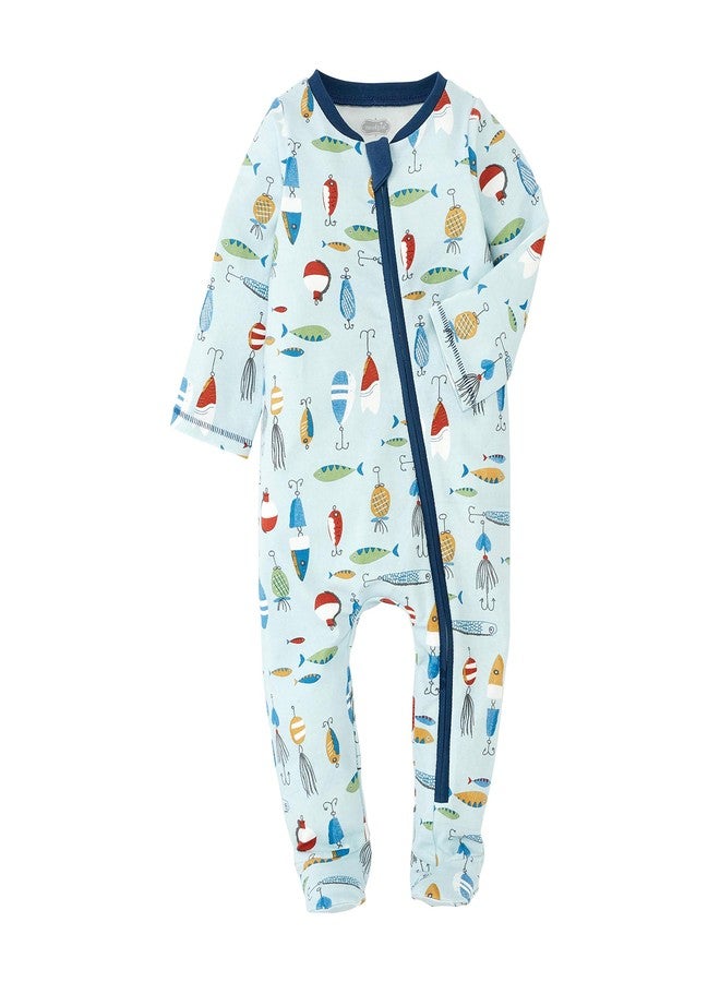 Mud Pie Baby Boys' Fishing Lure Sleeper, Blue, 3-6 Months - Image 1