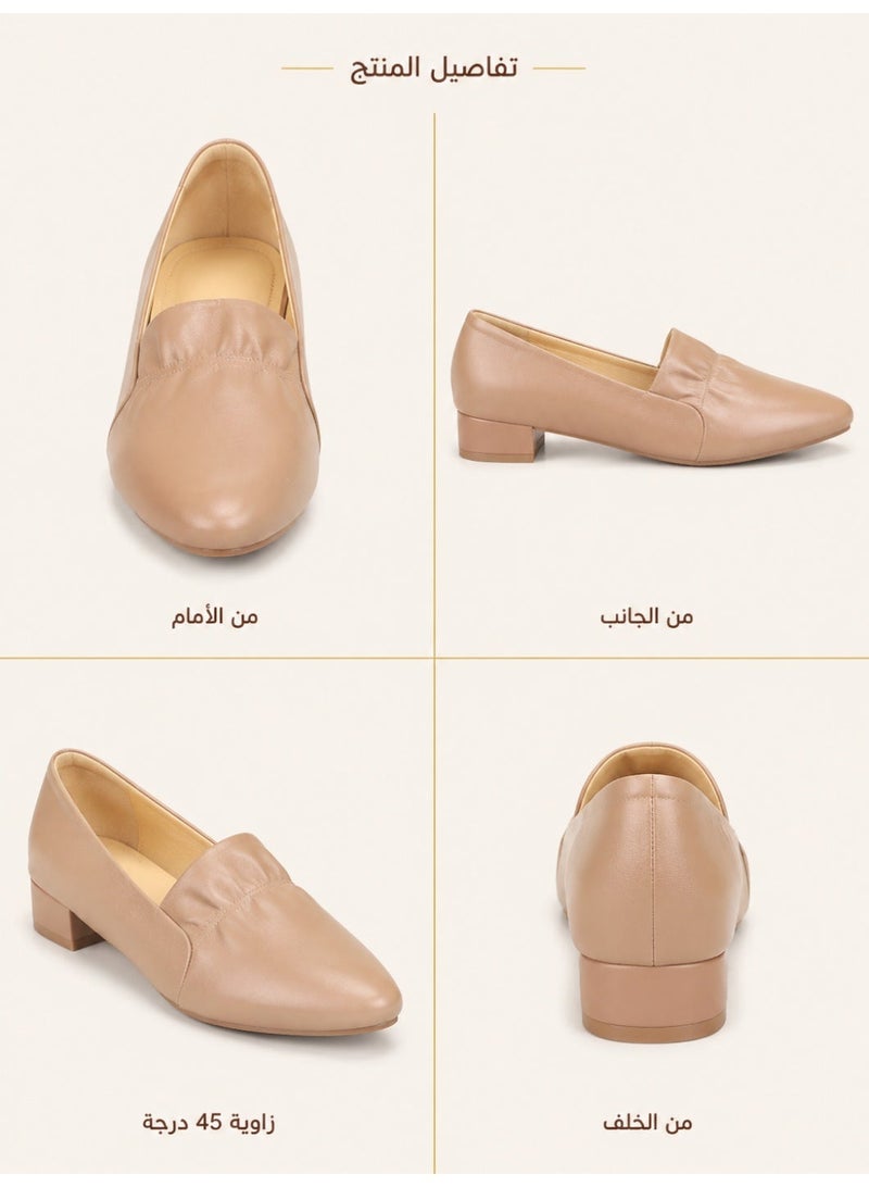 Incredibly Simple & Comfortable Women's Casual Shoes.  Women's Genuine Leather Wedge Loafers, Square Toe, 3-4cm Low Wedge Heel, Comfortable Office & Daily Walking Shoes, Versatile for Formal & Casual Wear - Image 2