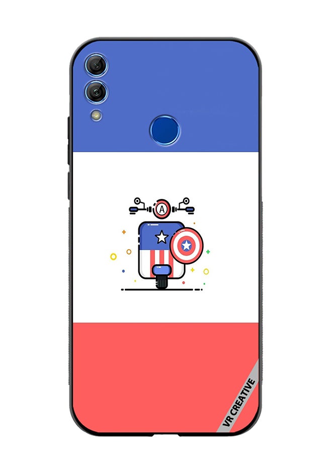 VR CREATIVE Protective Case Cover For Honor 10 Lite Cute Little Bike Of Captain America Design Multicolour