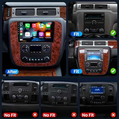 Jerqry 8Core+32G ROM Android 13 Car Radio for Chevy Tahoe Suburban Silverado GMC Yukon 2007-2013: 9" HD IPS Touchscreen Stereo with Carplay Android Auto 5G WiFi Bluetooth5.0 Backup Camera GPS FM/AM DSP SWC - Image 2