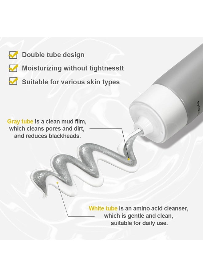 KOEC Amino Acid White Mud Doubie Care Facial Cleanser，Gentle Exfoliating Face Wash for Deep Pore Cleanser and Blackhead Removal, Facial Cleanser for Oily Skin & Sensitive Skin - Image 2