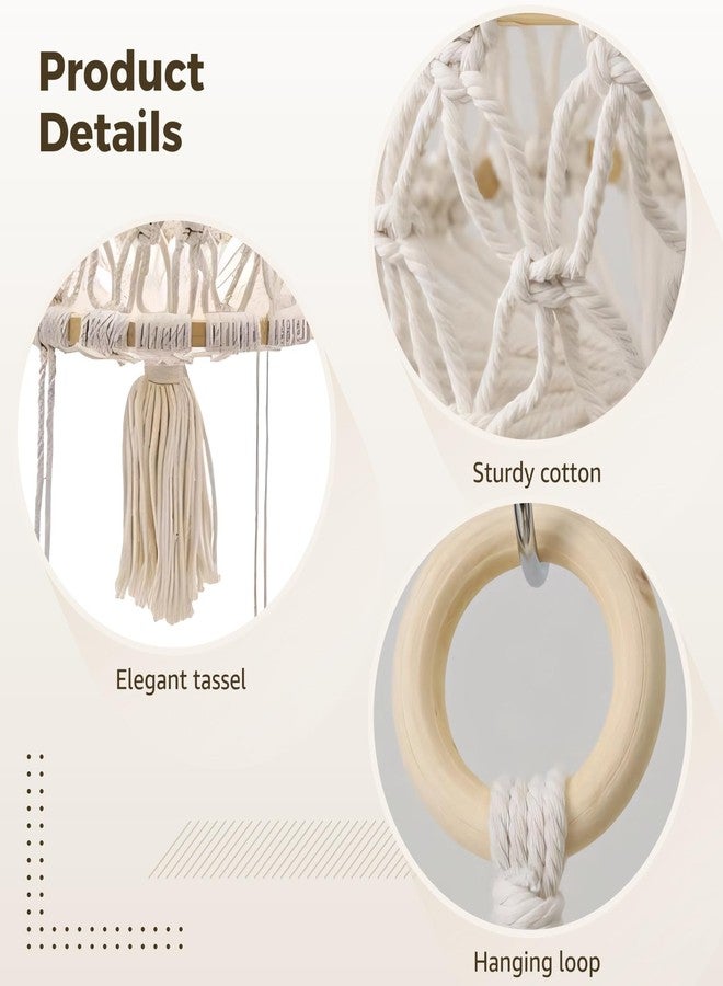 COSYOO 3 Tier Hanging Fruit Basket, Cotton Woven Boho Wall Basket, Hanging Fruit Storage for Kitchen Bedroom Living Room, Decorative Bohemia Decor Hanging Plant Holder - Image 3