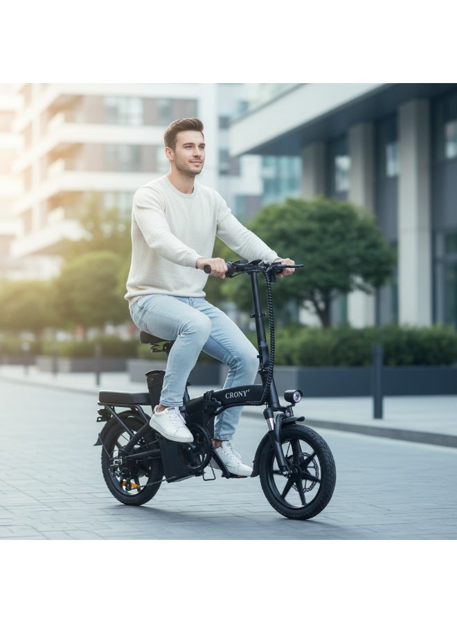 CRONY A5F Compact Electric Bike 14 Inch Foldable E Bike 350W Motor Commuter City Travel - Image 3