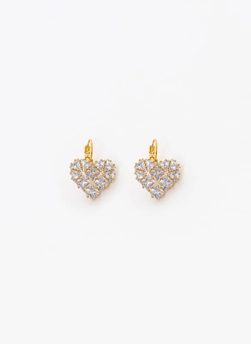 Lichi Heart-shaped crystal earrings