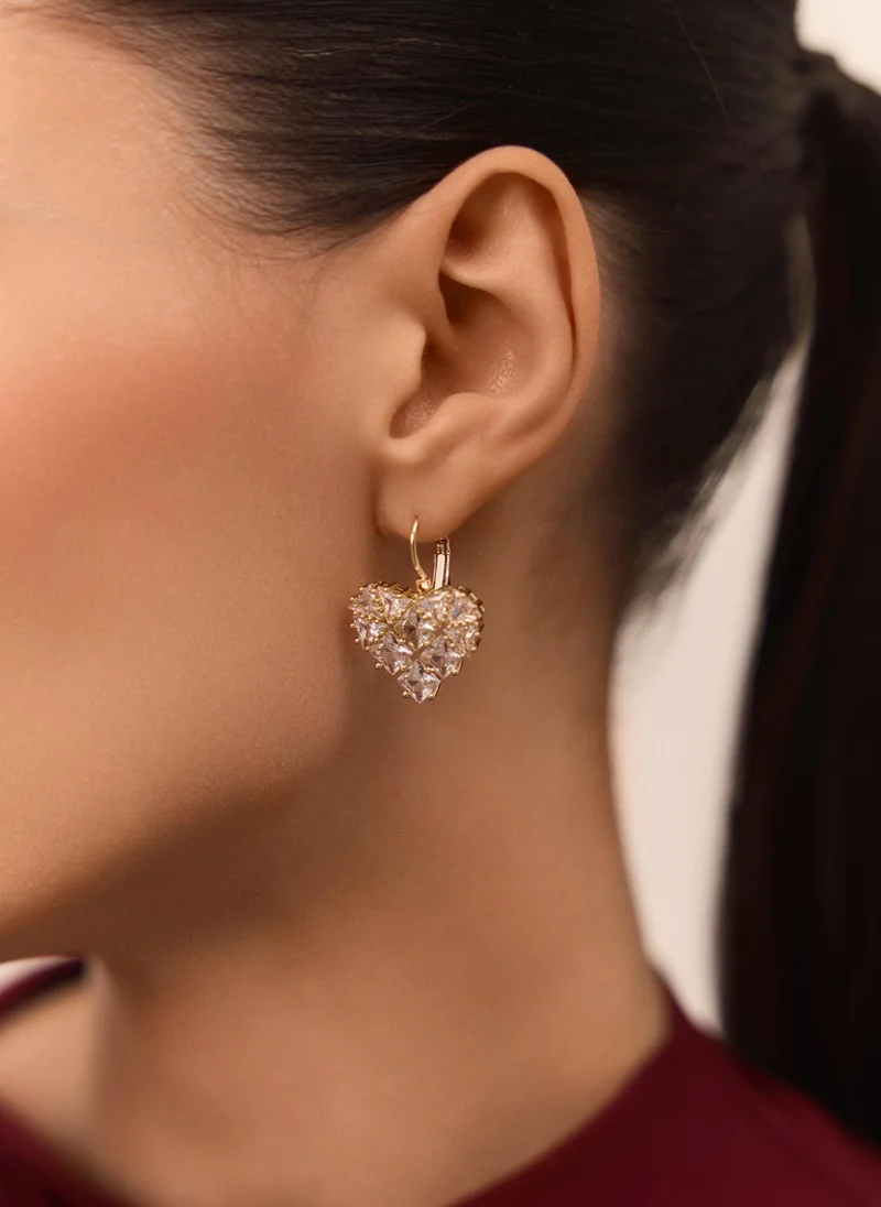 Lichi Heart-shaped crystal earrings