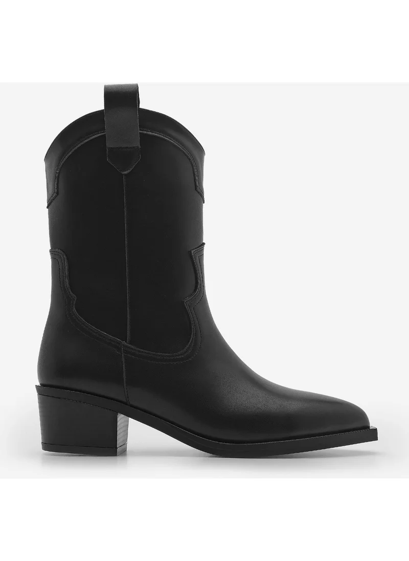 MARJIN Women's Thick Heel Pointed Toe Western Boots Baliva
