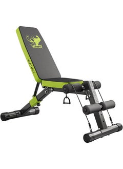 Favarey Adjustable Weight Bench Full Body Workout Multi-Purpose Foldable Incline Decline Exercise Workout Bench for Home Gym（Black Green）  - Image 1
