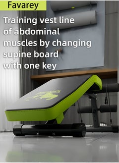 Favarey Adjustable Weight Bench Full Body Workout Multi-Purpose Foldable Incline Decline Exercise Workout Bench for Home Gym（Black Green）  - Image 4