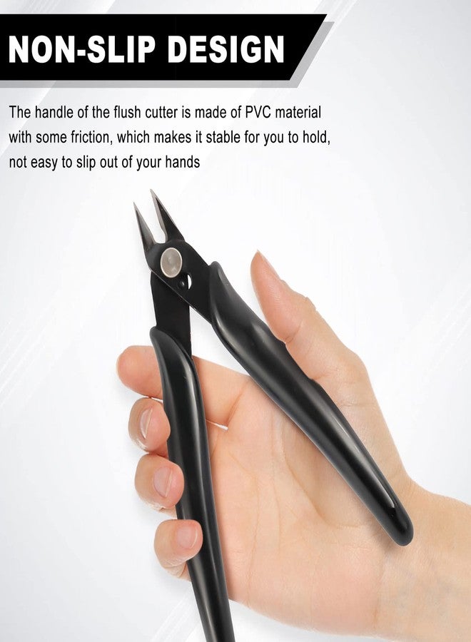 YaeCCC 10 Pack Wire Cutters Black Diagonal Cutting Pliers for Electronic, Model, Jewelry Making, 170 Flush Cutter 5 inch - Image 4