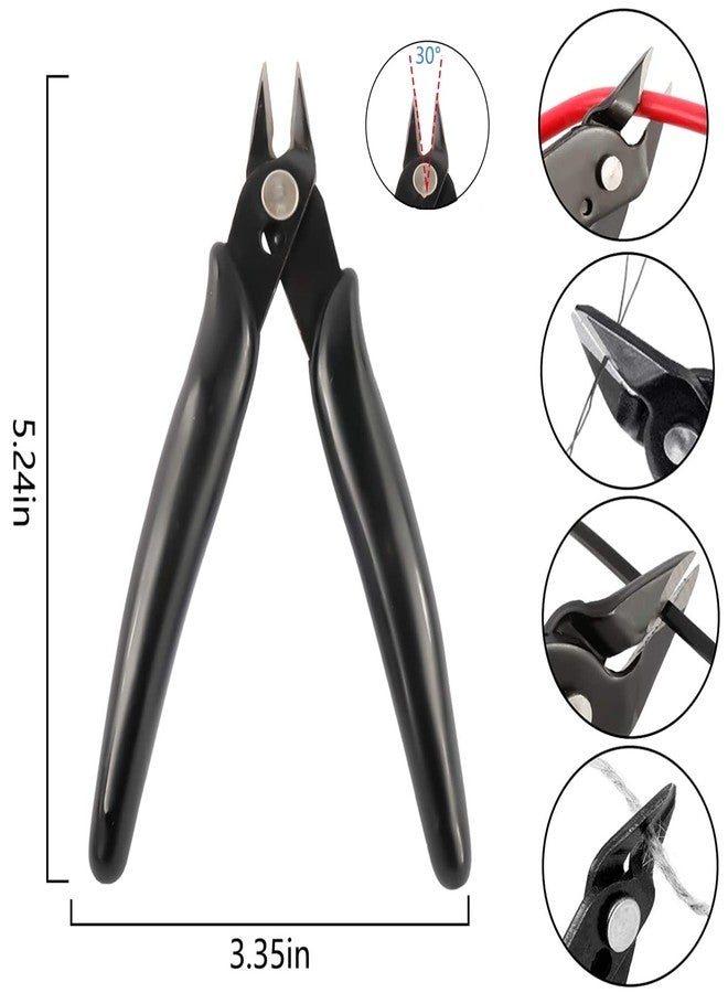 YaeCCC 10 Pack Wire Cutters Black Diagonal Cutting Pliers for Electronic, Model, Jewelry Making, 170 Flush Cutter 5 inch - Image 5