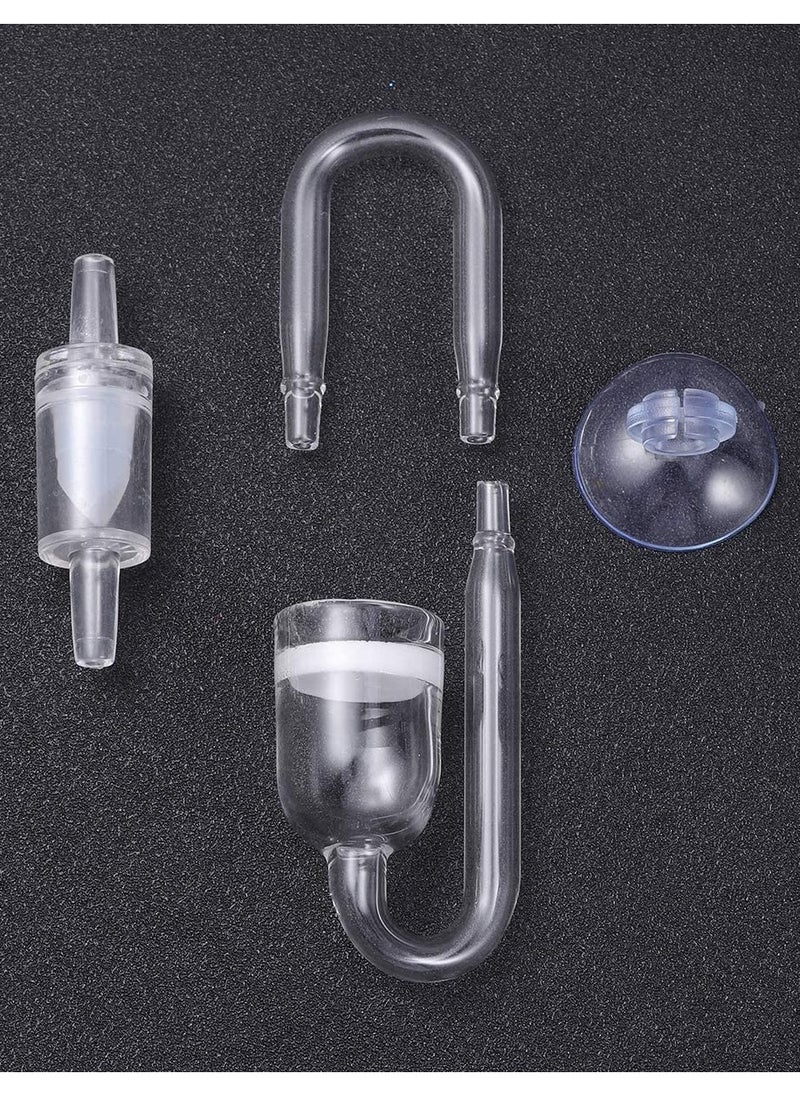 SYOSI Aquarium Fish Tank, Co2 Diffuser Carbon Dioxide Reactor With Check Valve U-Shape Glass Pipe Sucker Integrated Bubble Counter Acrylic Glass Extremely Fine Pearl A Set Of 4 Psc  - Image 4