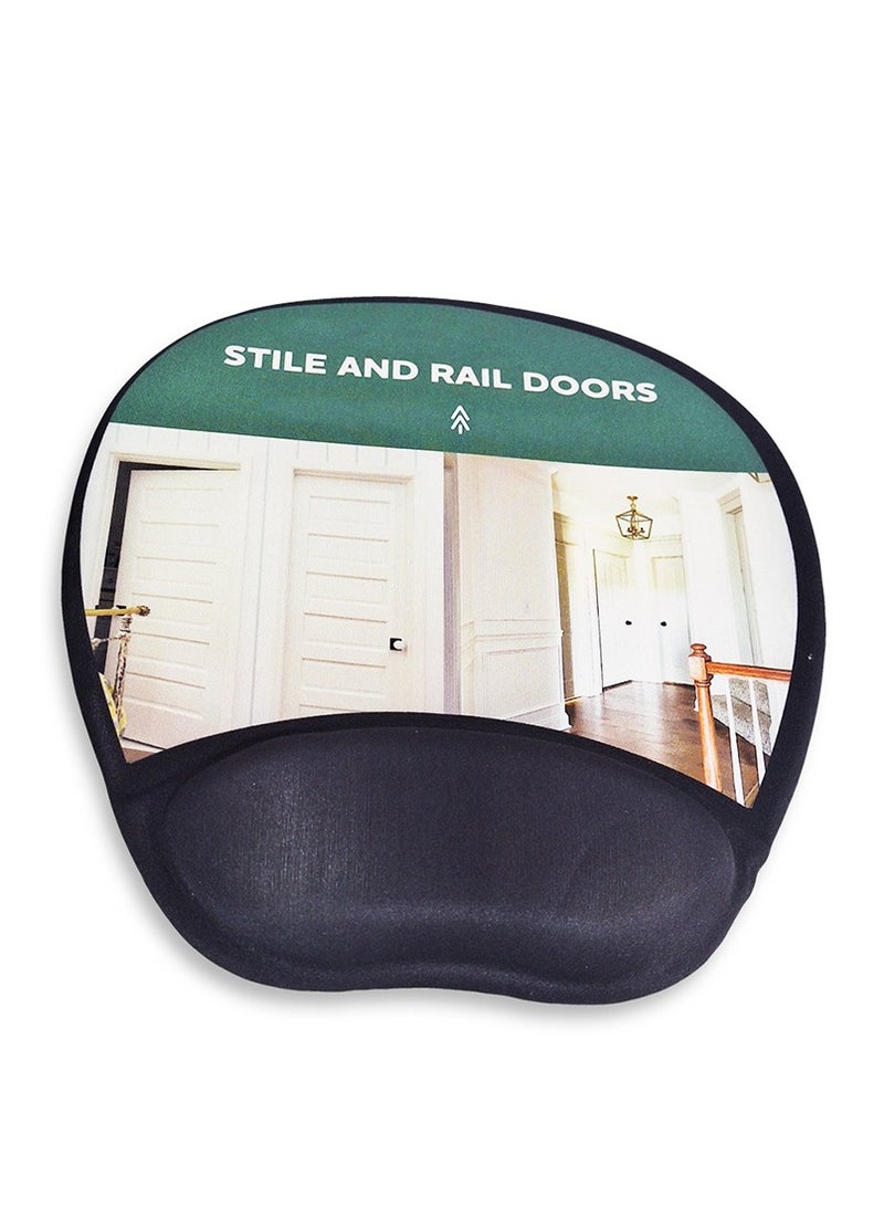 Mini Hand Mouse Pad With Gel Wrist Support Band , HD Print Pattern Desk Mat, Extended Mouse Pad and Keyboard Mouse Pads, Waterproof Fabric Surface Mouse Pads for Office, Anti-Slip Rubber Base - Image 2