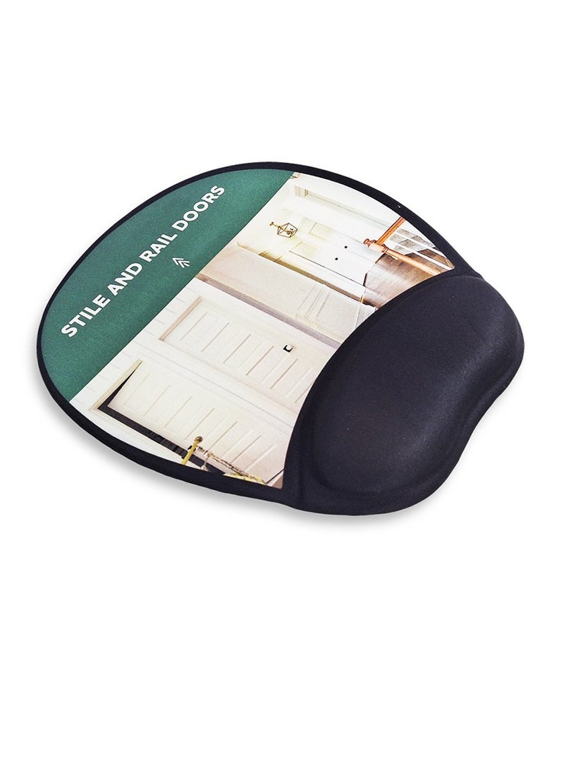 Mini Hand Mouse Pad With Gel Wrist Support Band , HD Print Pattern Desk Mat, Extended Mouse Pad and Keyboard Mouse Pads, Waterproof Fabric Surface Mouse Pads for Office, Anti-Slip Rubber Base - Image 1