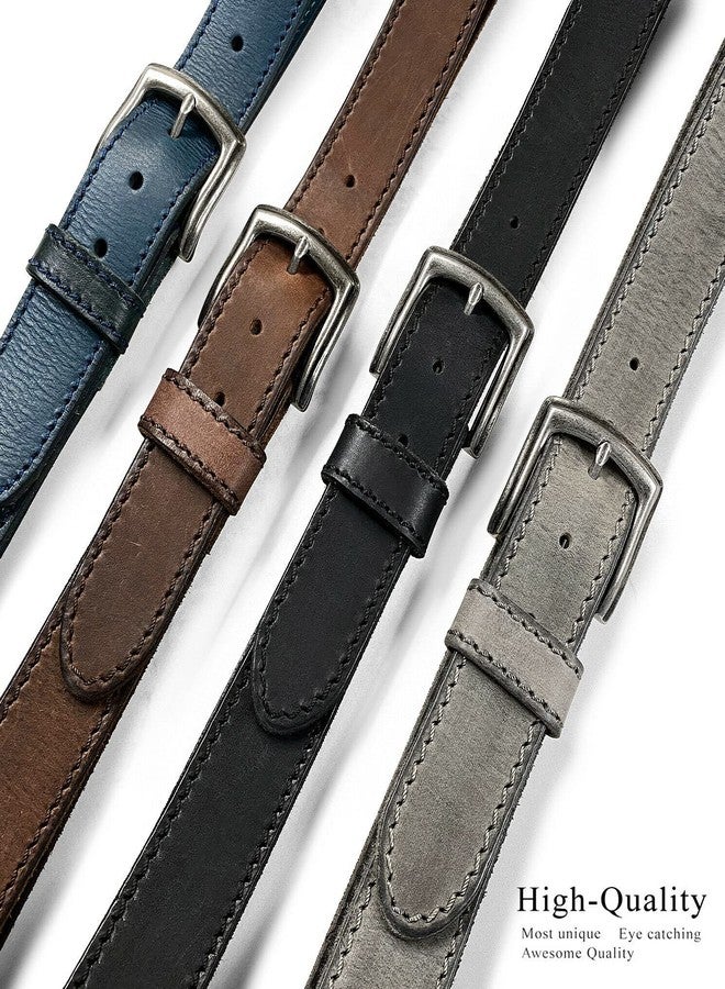 Belts.com Antique Engraved Buckle Genuine Full Grain Leather Casual Jean Belt 1-1/2"(38mm) Wide (Gray, 38) - Image 5