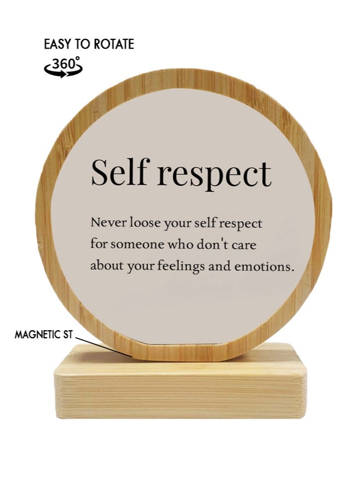 Service Zone Protective Printed White Round Shape Wooden Photo Frame for Table Top Love Self Respect - Image 1