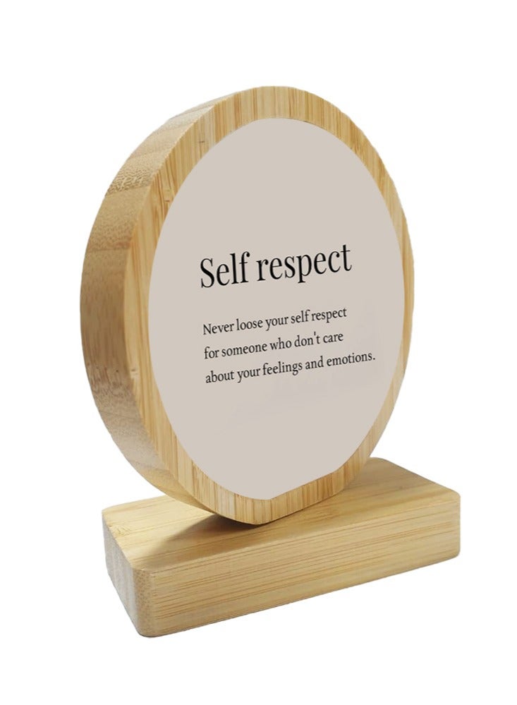 Service Zone Protective Printed White Round Shape Wooden Photo Frame for Table Top Love Self Respect - Image 2