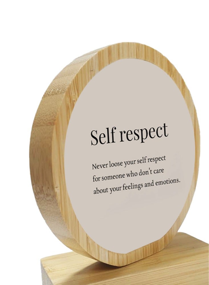 Service Zone Protective Printed White Round Shape Wooden Photo Frame for Table Top Love Self Respect - Image 3