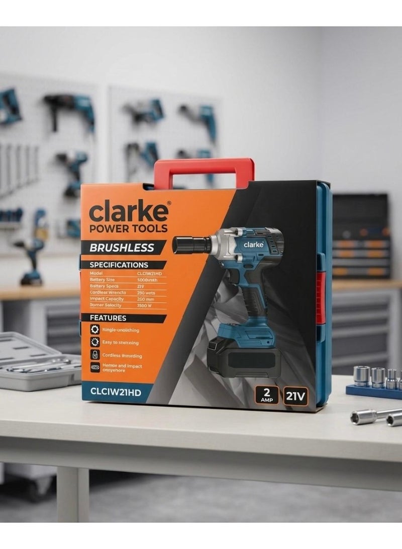 كلارك 1/2″ Cordless Impact Wrench, 21V - Image 3