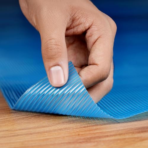 Ash  Roh Ash & Roh Kitchen Cabinet Drawer Liner Desk Shelf Pad PVC Anti Slip Drawer for Bedroom Wardrobe Cabinet and Kitchen Place Liner(45 CM x 300 CM, Dark Blue) - Image 2
