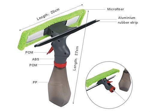Rasikvar 3 in 1 Plastic Easy Glass Spray Type Cleaning Brush Wiper Clean Shave Car Window Cleaner for Car Window, Mirror, Glass, Floor, Stove with Spray, Cleaning Cloth - Image 2