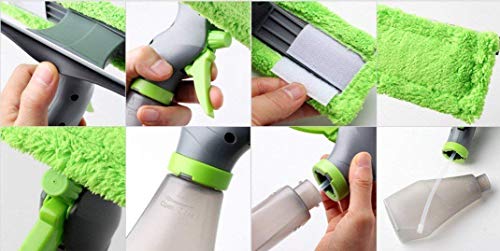 Rasikvar 3 in 1 Plastic Easy Glass Spray Type Cleaning Brush Wiper Clean Shave Car Window Cleaner for Car Window, Mirror, Glass, Floor, Stove with Spray, Cleaning Cloth - Image 5