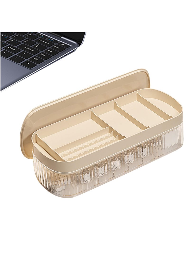 Excefore Data Cable Storage Box, Waterproof Charger Cord Organizer Box with Lid, Electronic Plugs Container Case, Dustproof Travel Cable Organizer Bags, Electric Power Charging Cable Drawers for Winder Wires - Image 1