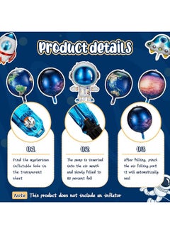 Civaner 8 Pieces Galaxy Space Balloons Large Outer Space Cartoon Balloons Inflatable Rocket Astronaut Earth Spaceship Planet Balloons Space Themed Party Supplies for Galaxy Birthday Party Photo Booth  - Image 5