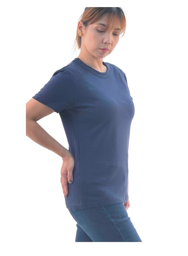 JOANNA JOANNA 193299 Women's Crew Neck Regular Fit Short Sleeve T-Shirt - Blue - Image 2