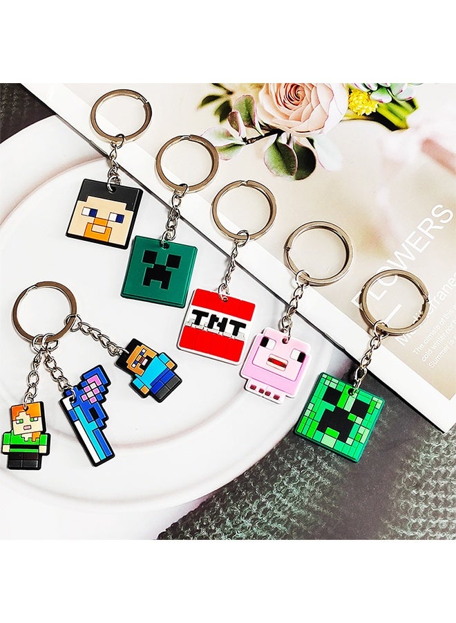 Minecraft Kids Keyrings Keychains Creeper Key Chain Set of 9 Collectables Gaming Gifts - Image 2