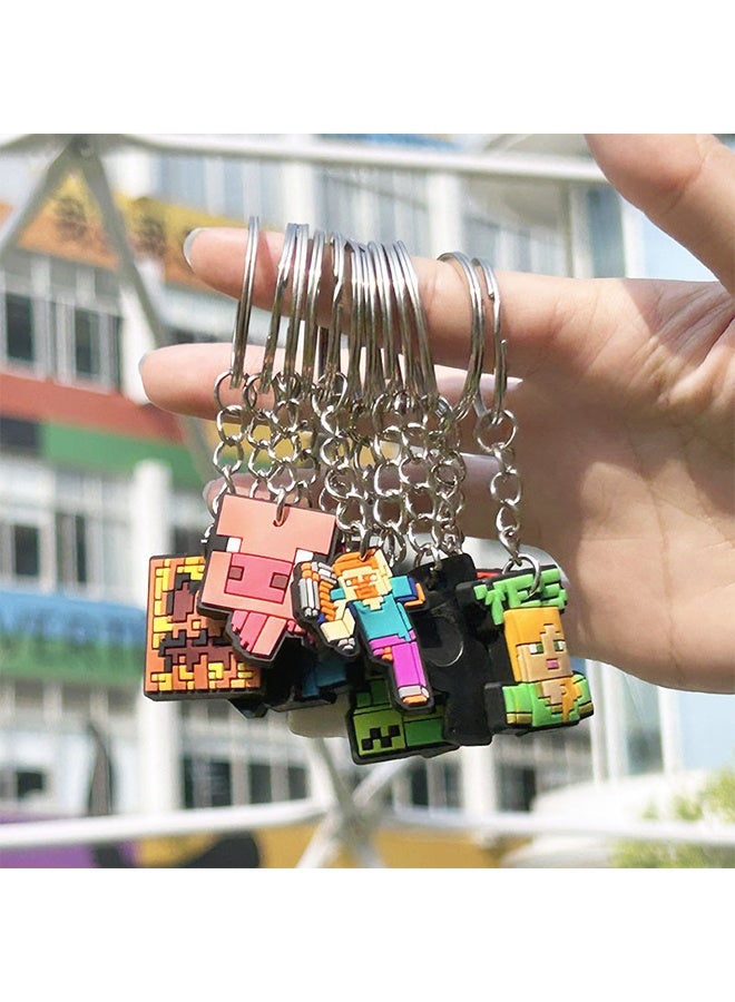 Minecraft Kids Keyrings Keychains Creeper Key Chain Set of 9 Collectables Gaming Gifts - Image 4