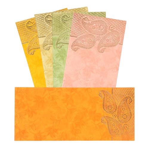 AQBAH money envelope Pack of 25 Colourful Designer Shagun Lifafa/Money Gift Envelope with Golden Ambi for Gifting Money on any occasion (multicolor) - Image 1