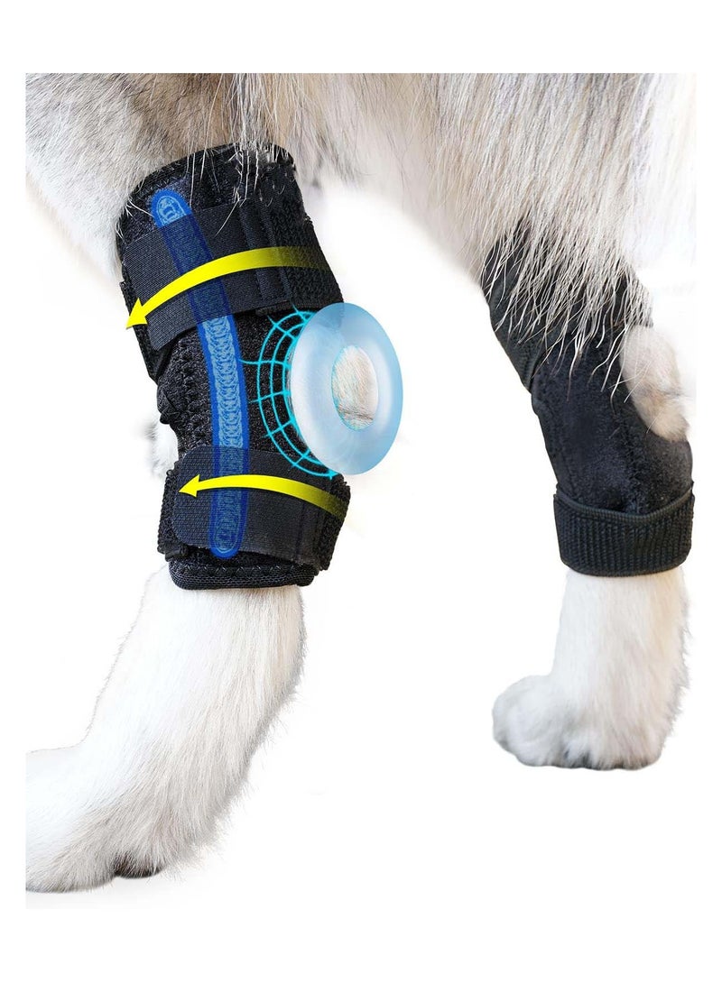 SOLARAE 1 Pair Dog Canine Front Leg Brace for Rear Hock Ankle Canine Hind Leg Joint Compression Wrap for Torn ACL CCL Injury and Sprain Protection Wound Care and Loss of Stability Size Large - Image 1