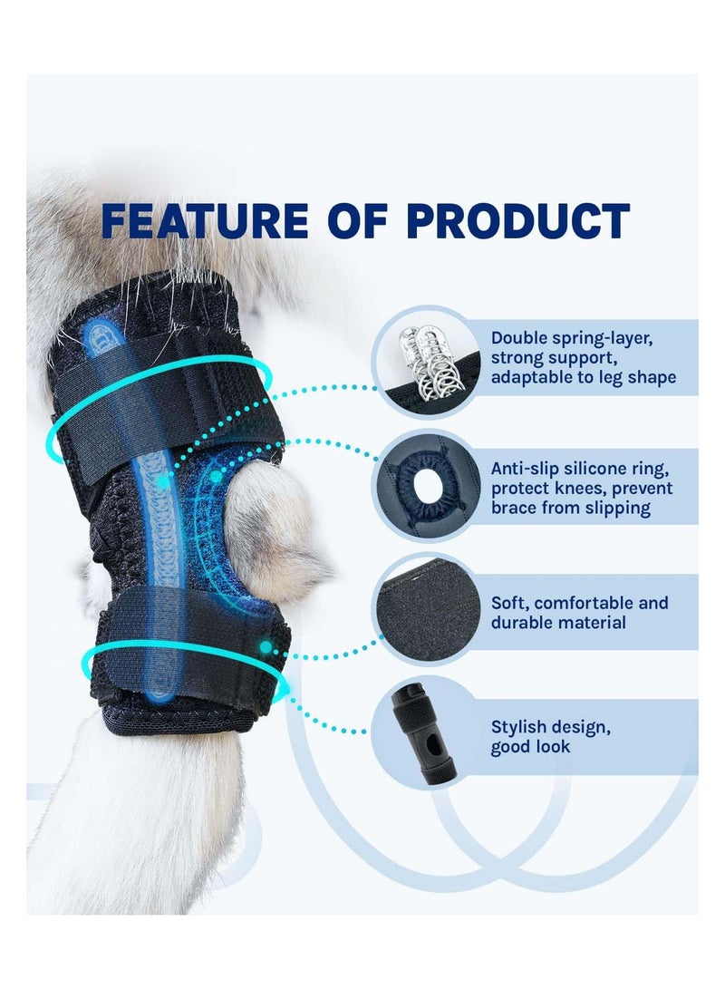SOLARAE 1 Pair Dog Canine Front Leg Brace for Rear Hock Ankle Canine Hind Leg Joint Compression Wrap for Torn ACL CCL Injury and Sprain Protection Wound Care and Loss of Stability Size Large - Image 3