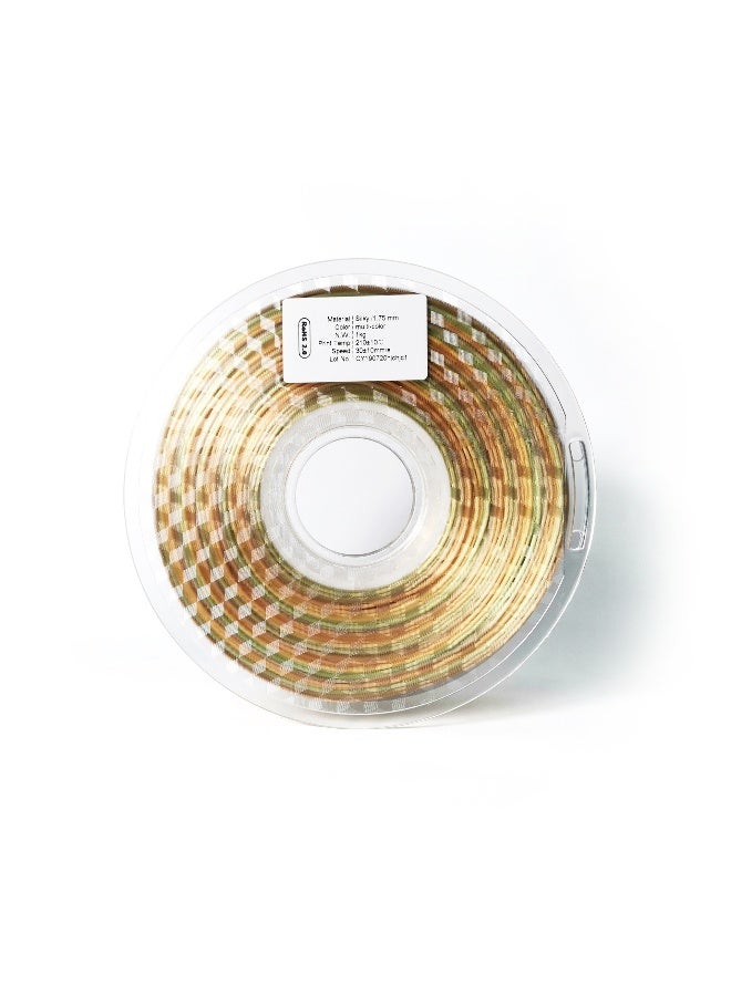 3D Printed Silk PLA Rainbow Filament - Multicolor Material 