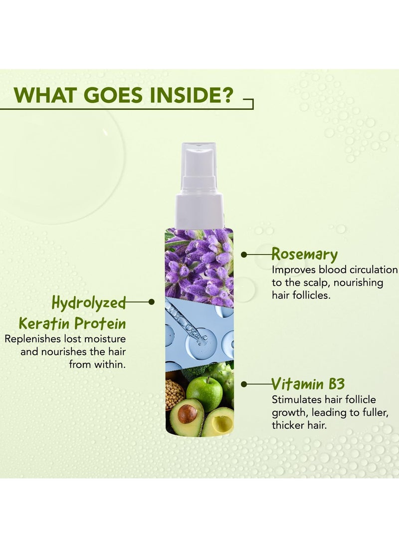 BELLAVITA Rosemary Water Spray For Hair Growth| Hair Spray for Regrowth | Adds Shine | Reduces Hairfall | Strengthens Hair | Suitable for All Hair Types|Hair Mist Spray | 100 ml  - Image 3