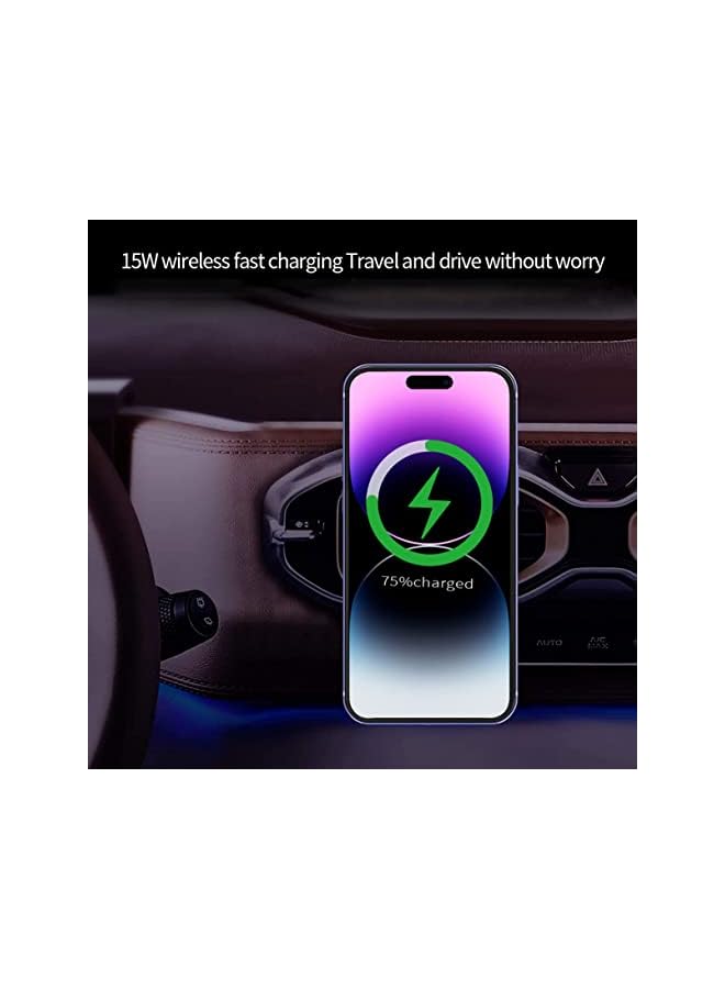 PROMASS Car Mount Wireless Charger for iPhone 14/iPhone 13/13 Pro/12 Pro/Pro Max/Mini,Magnet Phone Holder Stand 15W Fast Charging Car Mount Wireless Charger Support  - Image 4